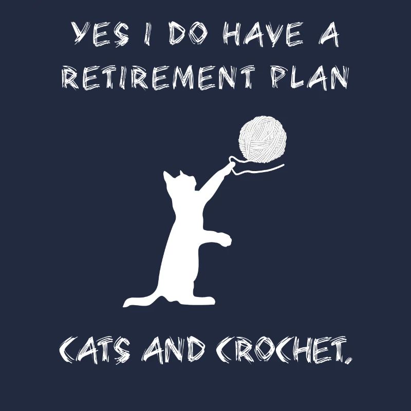 Crochet Knitting Cat Retired Retiree