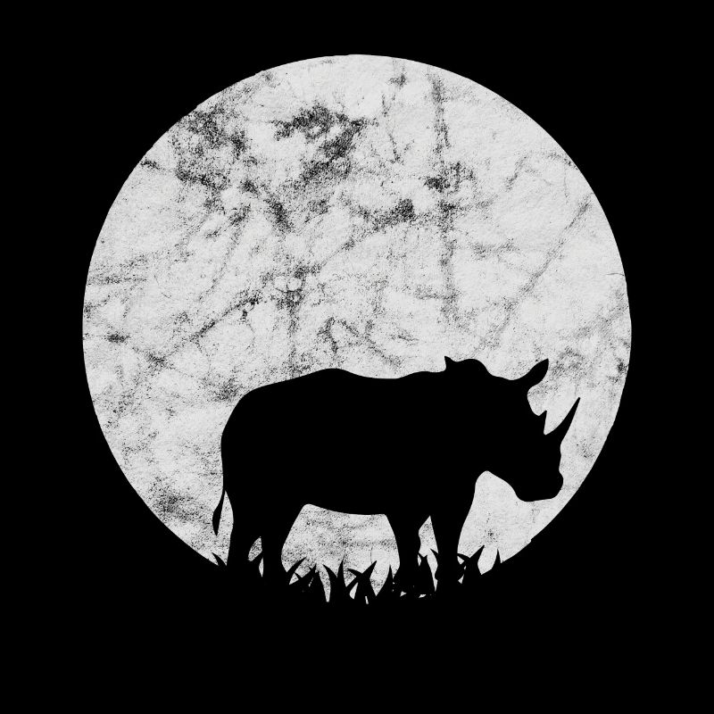 Rhinocéros blanc rhinocéros blanc lune clair de lune