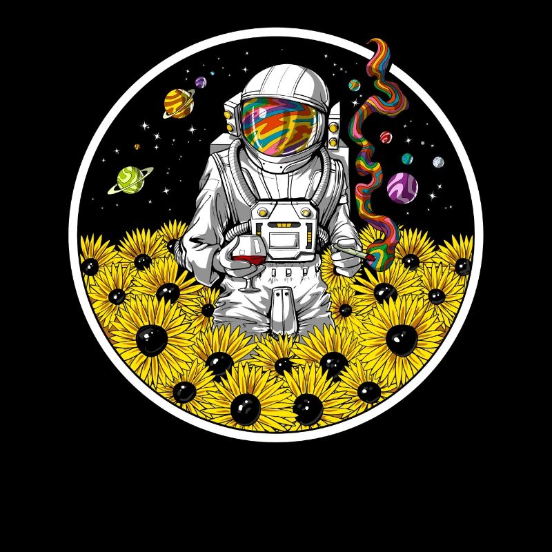 Astronaute psychédélique tournesol