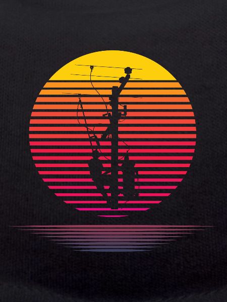 Retro Lineman Silhouette