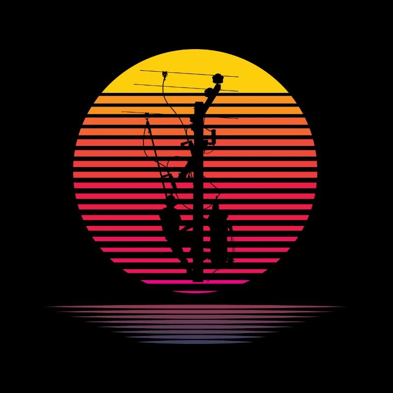 Retro Lineman Silhouette