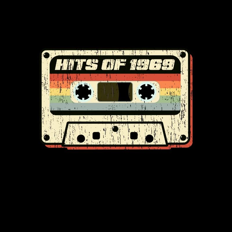 Hits de 1969 cassette audio design rétro vintage