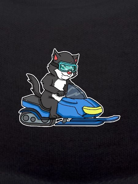 Chat motoneige hiver surf chaton