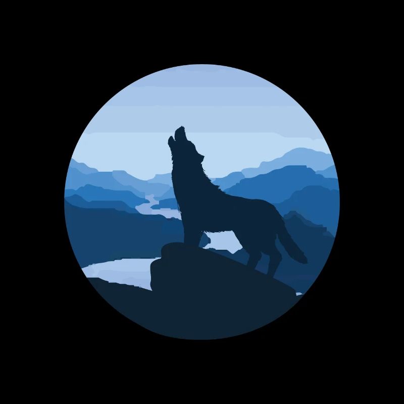 Wolf steppe night moon fable magic nature gift