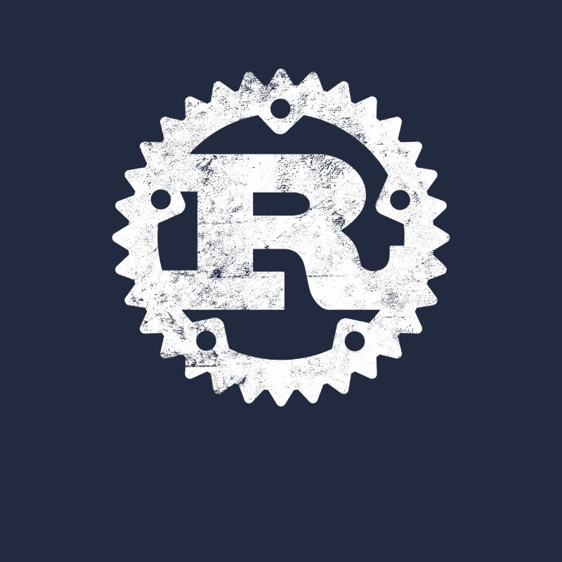 Rust Programming logo print distressed