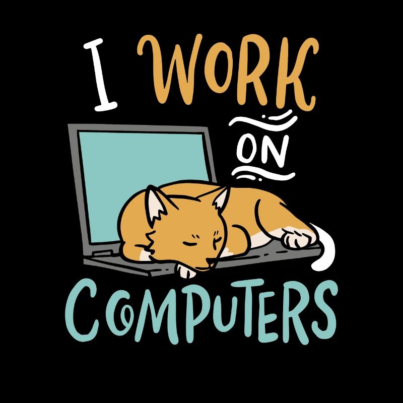 I Work on Computers Cat IT Developer Shirt