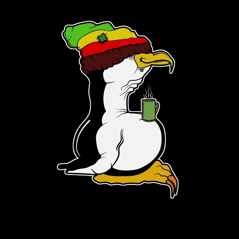 Tux Linux Pinguin Kaffeepause Computerfreak Rasta