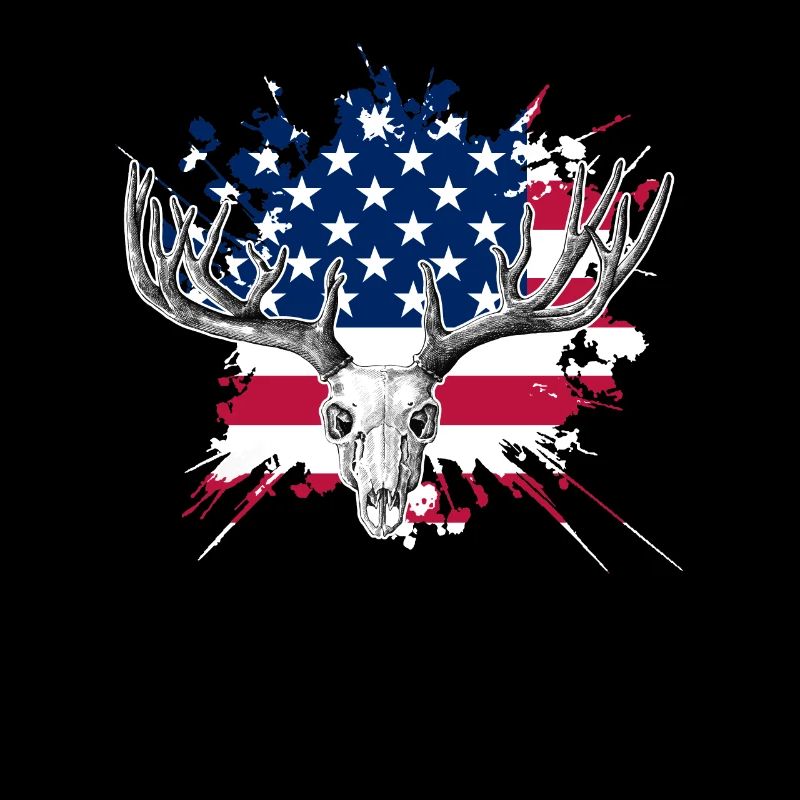 Deer Hunting Gift USA American Flag Hunter