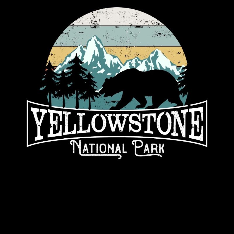Simple Rétro Cadeau du parc national de Yellowstone
