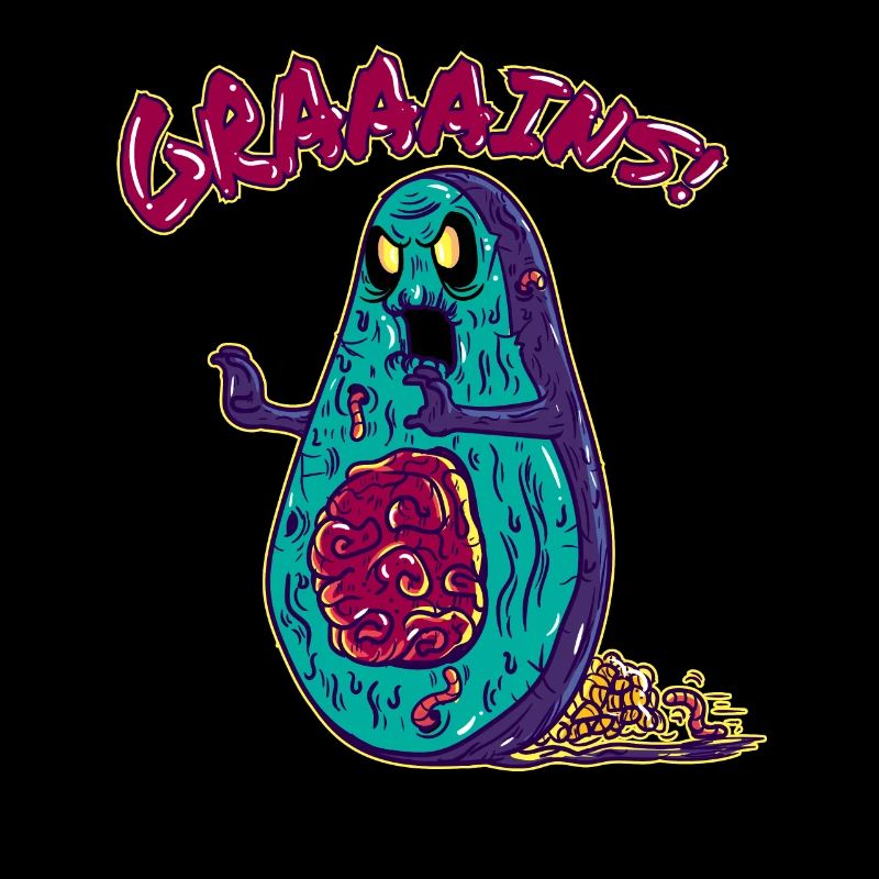 Vegan zombie avocado only eats cereal Halloween