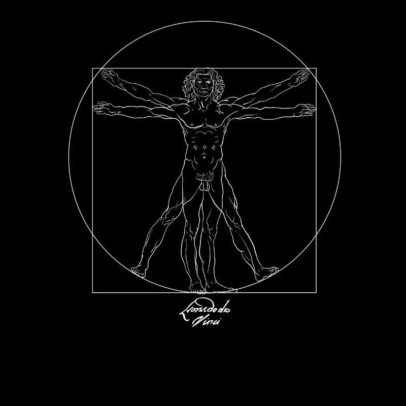 Vitruvian man Leonardo Da Vinci draw artistic and