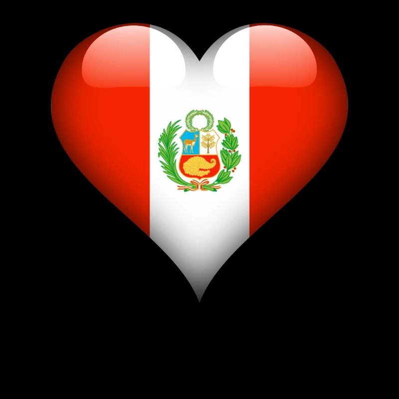 Drapeau péruvien coeur Pérou