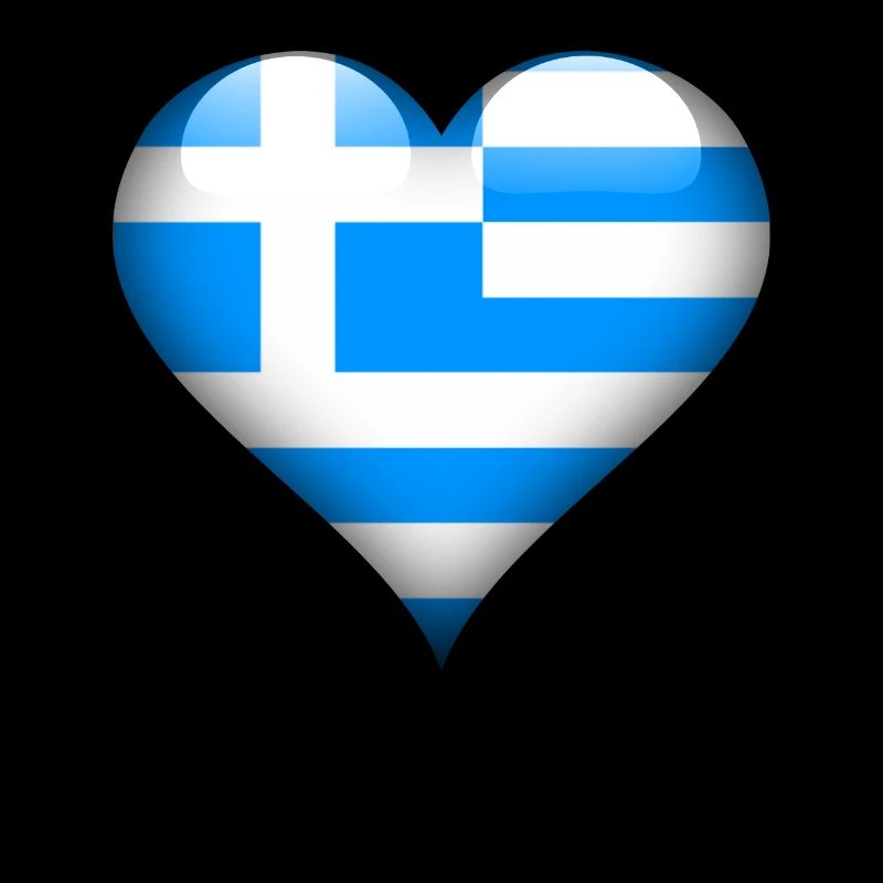 Drapeau de la Grèce coeur grec