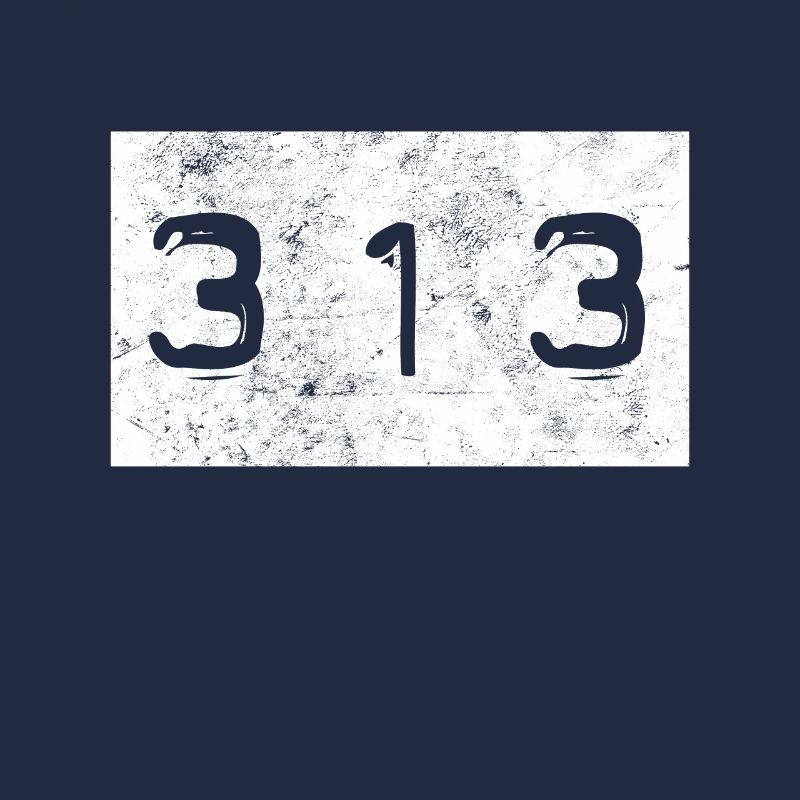 Retro Embossed Design of Area Code 313 Metro