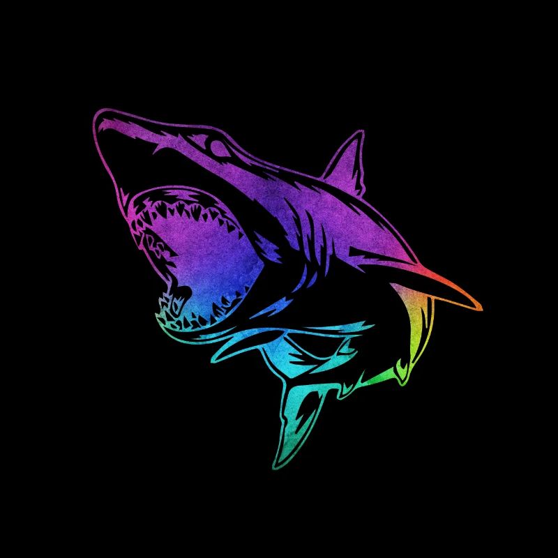 Outline shark colorful