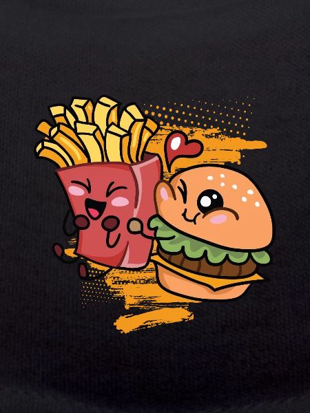 Hamburger frites amour saint valentin