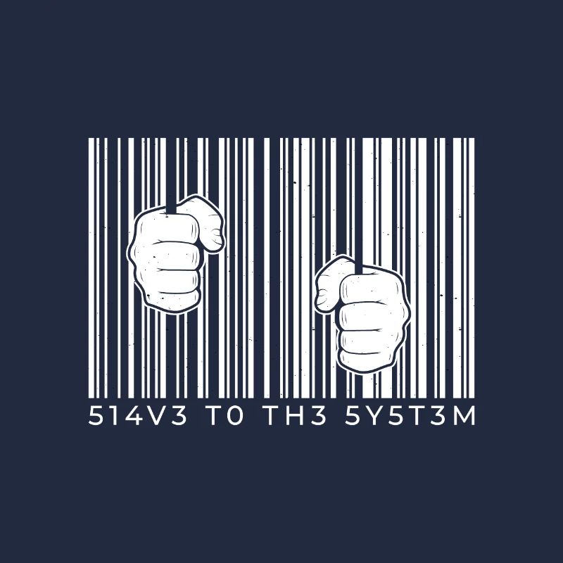 Barcode bars with hands cool design jail