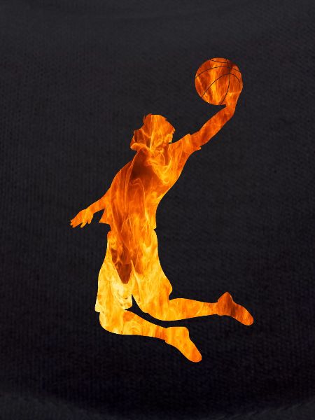 Basketball Fire Silhouette