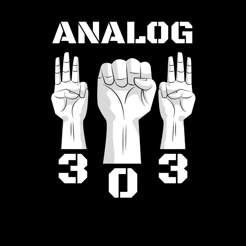 Analog 303 hands. Shirt for techno fans. Synth.