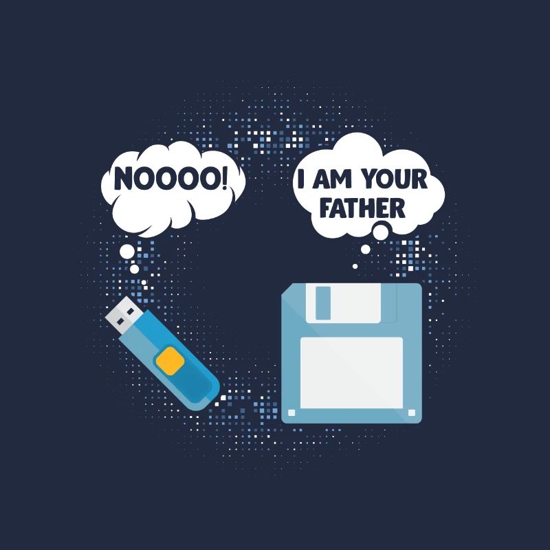 Floppy disk USB flash drive father computer