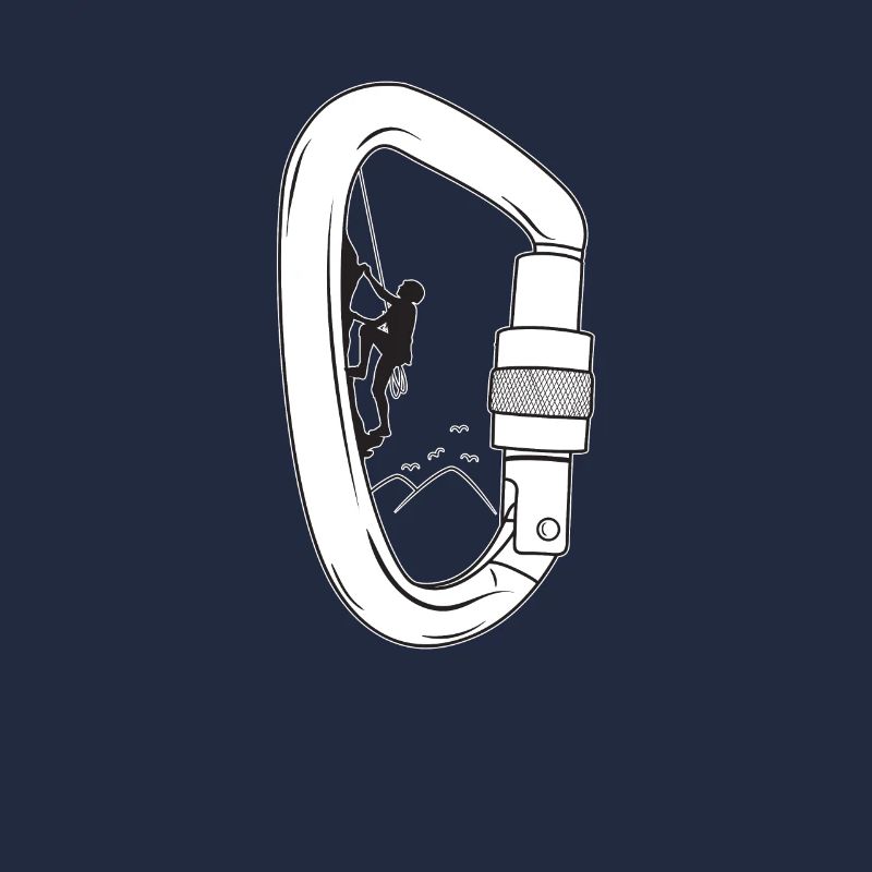 Klettern - Karabiner mit Kletterer