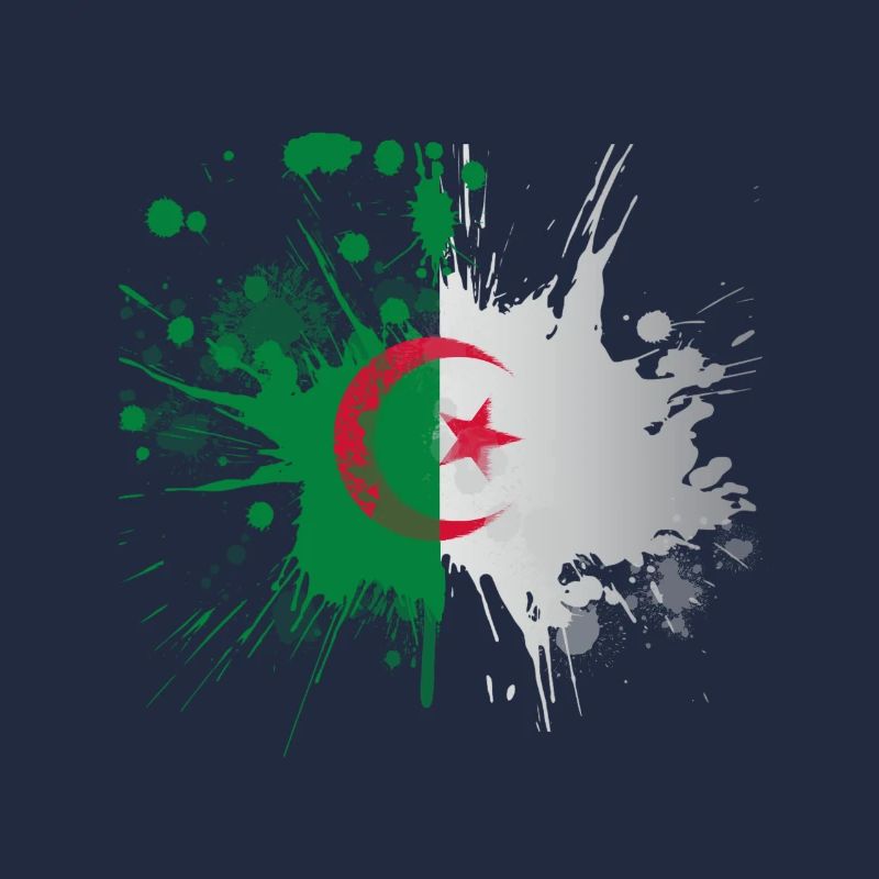 Algeria Flag Splashed Effect