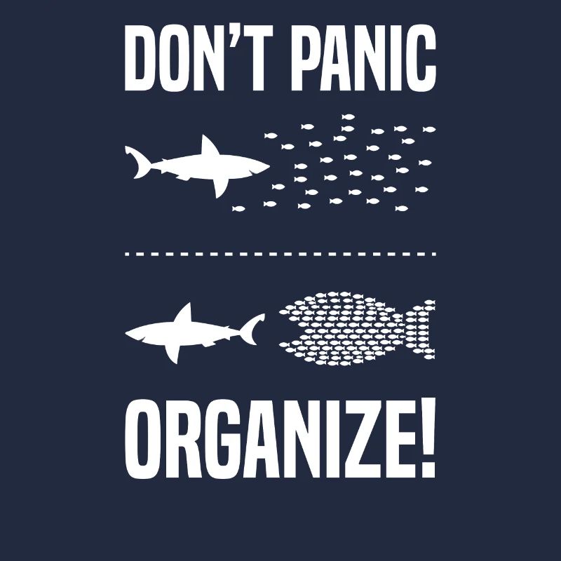 Don't panic organise fish swarm vs shark