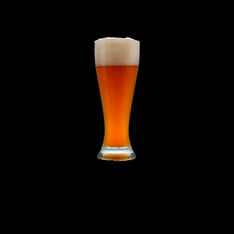 Weissbier Hefeweizen dunkel im Glas mit Bierschaum