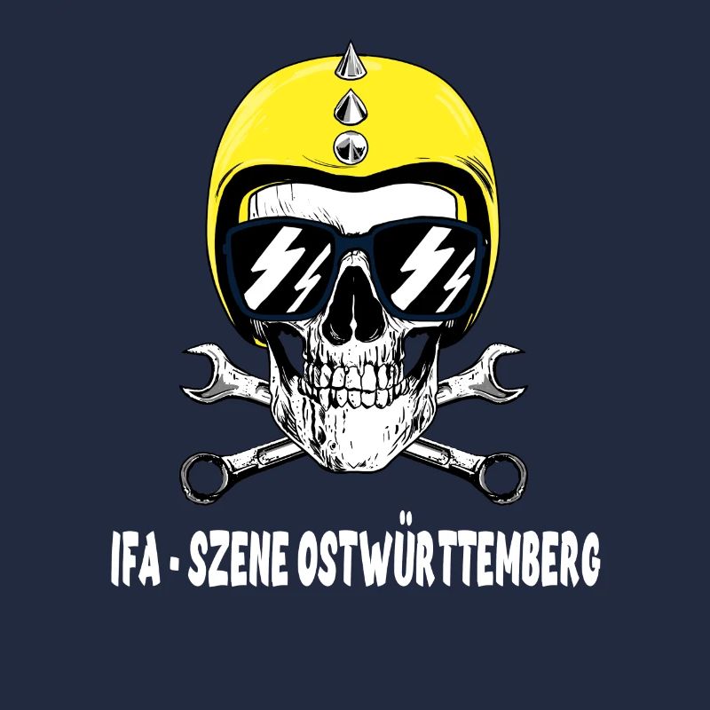 IFA scene Ostwuerttemberg motorcycle helmet skull