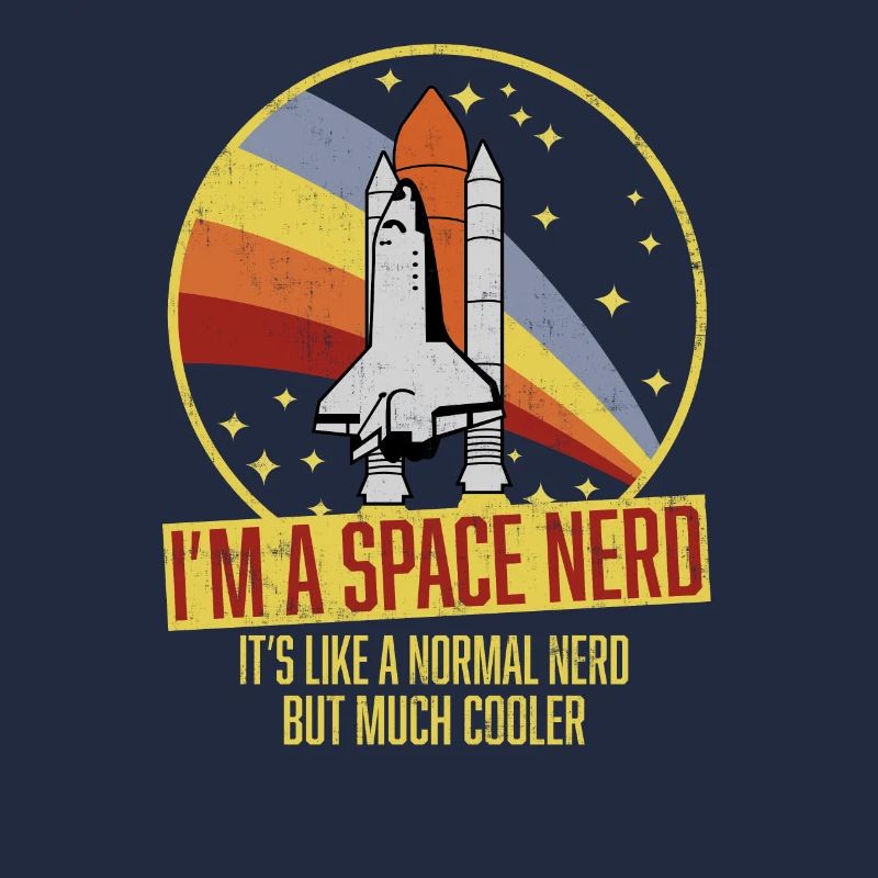 Navette spatiale drôle rétro astronome nerd de l'espace