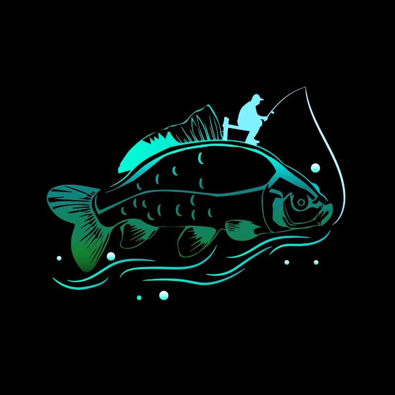 Angel fish carp creative art angler gift