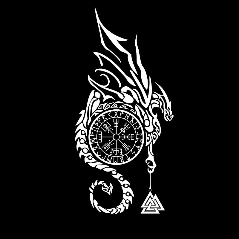 Keltischer Drache Wikinger Vegvisir Kompass Viking