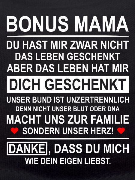 Bonus Mama Stiefmutter Ersatzmutter Geschenk