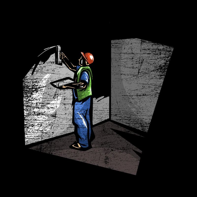 Plasterer cleaning work