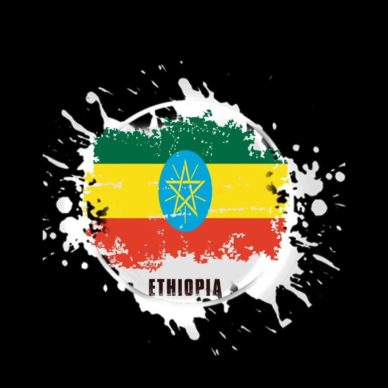 Ethiopia flag with blob