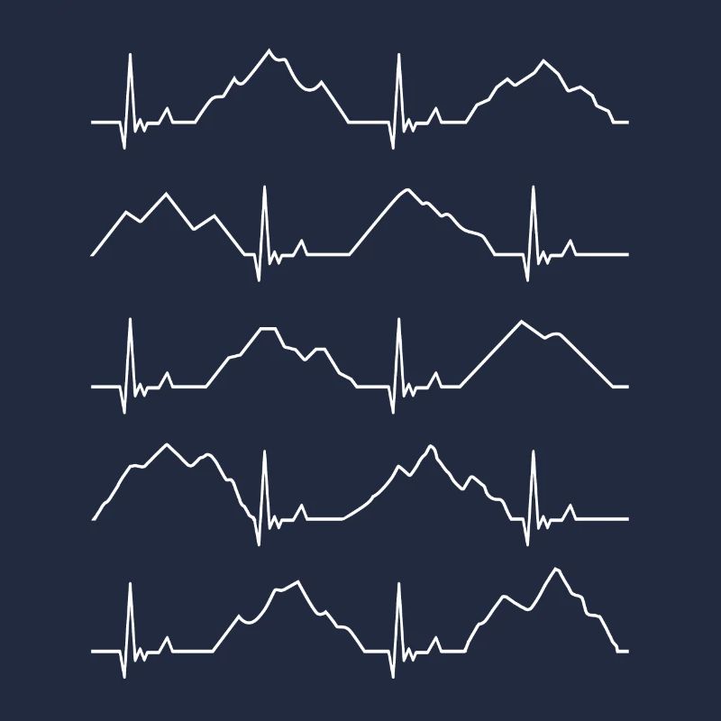 Rythme cardiaque de randonnée avec les montagnes