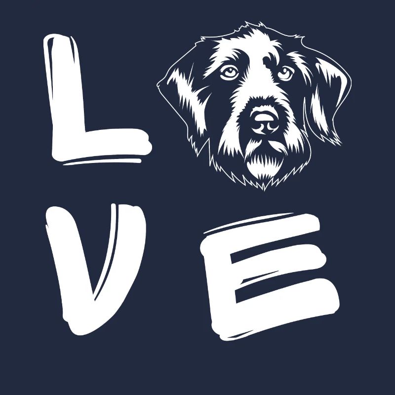 Love German Wirehaired Pointer dog Saint Valentin