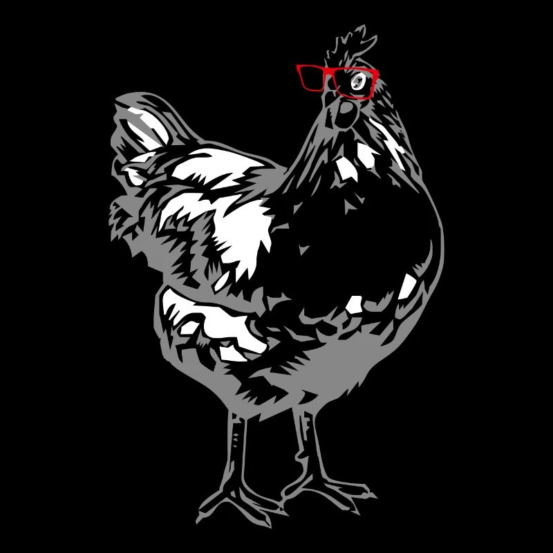 Poussin mignon de lunettes ferme de poules de poulet d'arrière-cour drôle