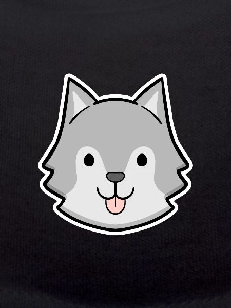 Happy Husky Head Sticker