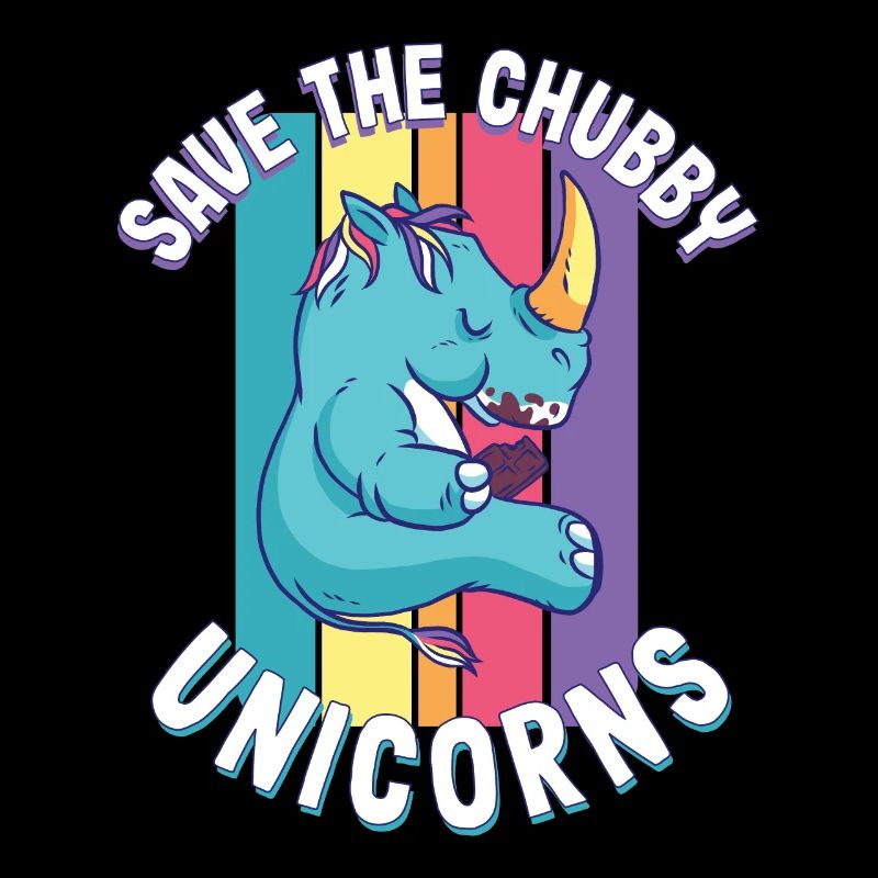 Cute Rhino Gift Save the Chubby Unicorns