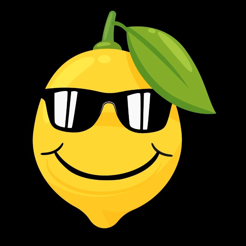 Visage de citron drôle avec des lunettes de soleil.
