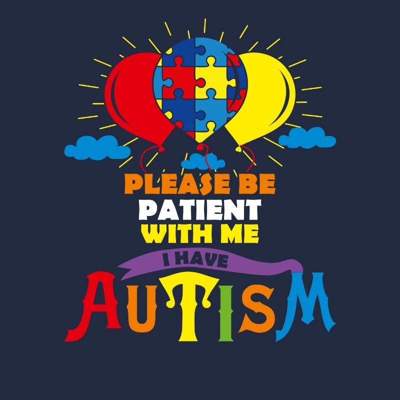 Ballons d'autisme mignons s'il vous plaît soyez patient avec moi IH