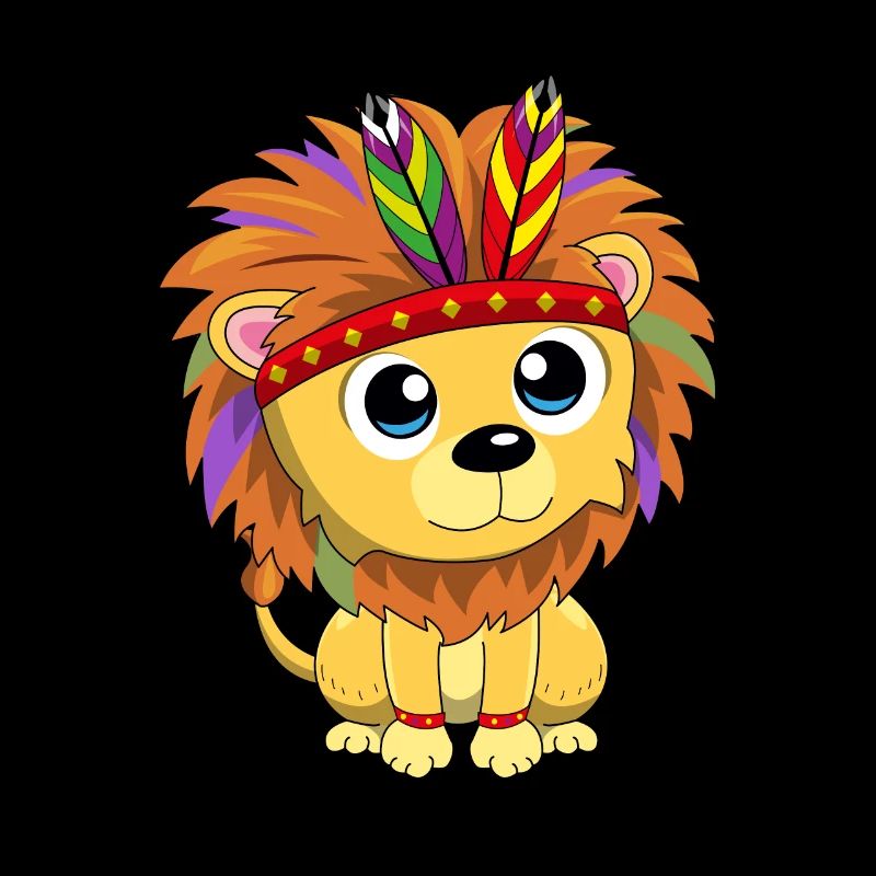 Baby Löwe Babylöwe Comic Lion Indianer Geschenk