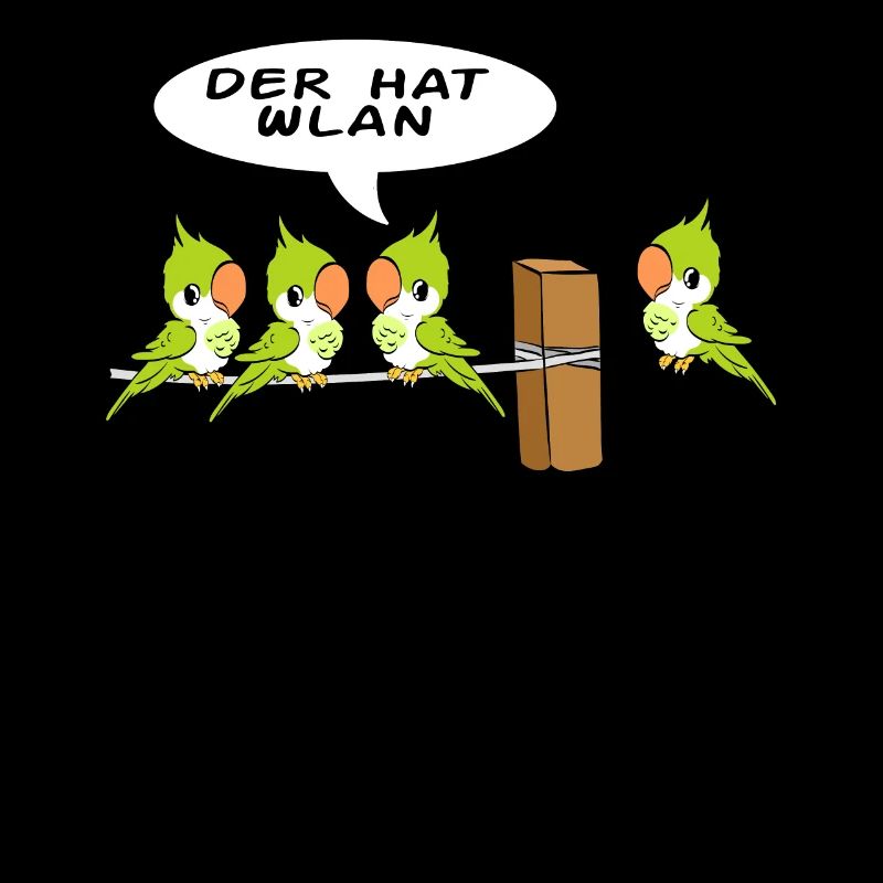 Oiseaux drôles qui a WLAN T-Shirt Internet WIFI