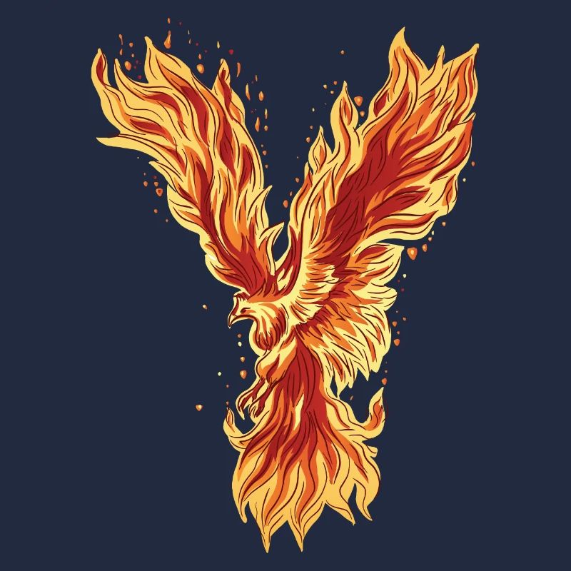 Phoenix Rising Fire Bird Mythical Artwork