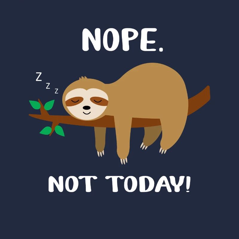 Sloth Nope Not Today funny saying