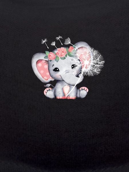 Elefant Mädchen mit Blume