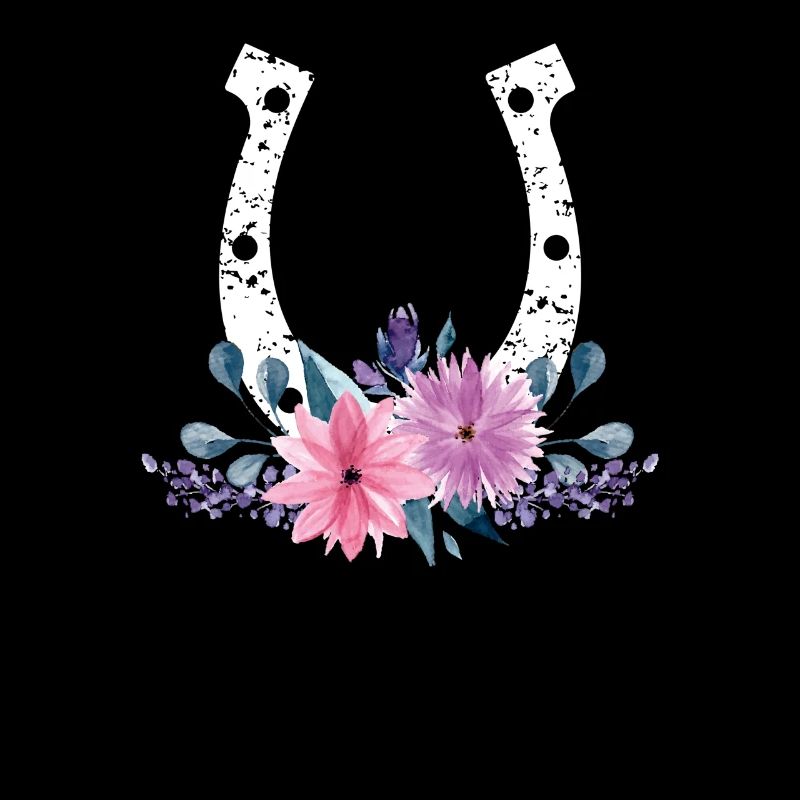 Cheval amant floral cadeau mignon fer à cheval en fleurs