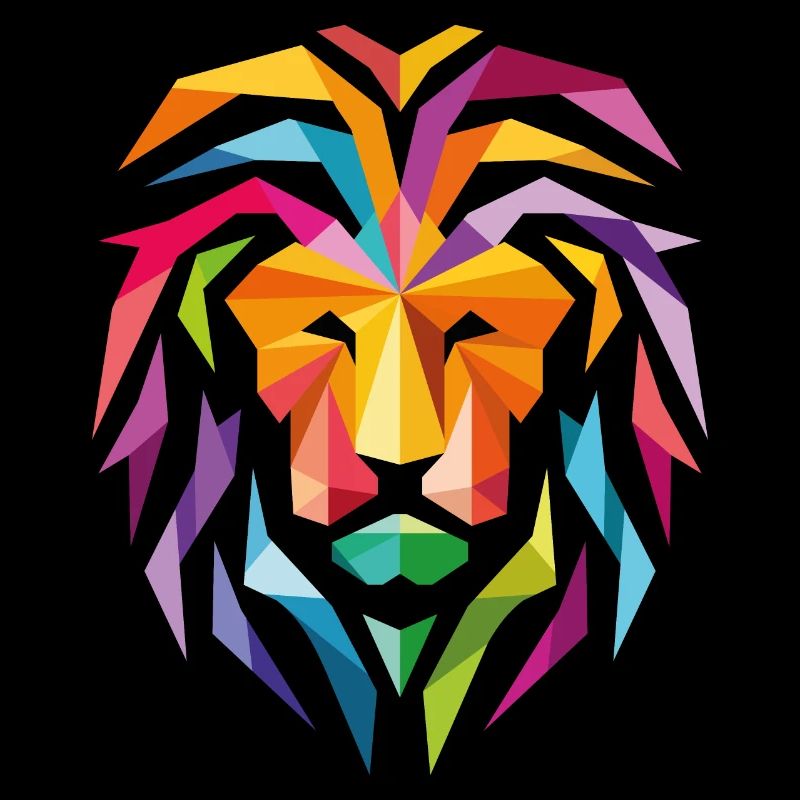 Multicolored lion