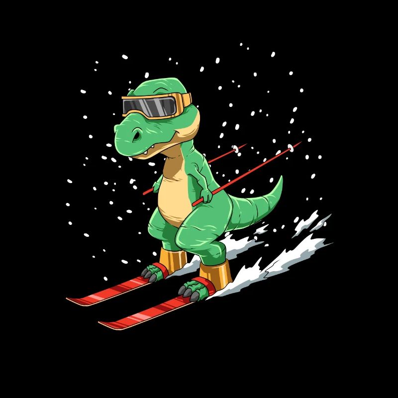 Lustiges T-Rex Ski